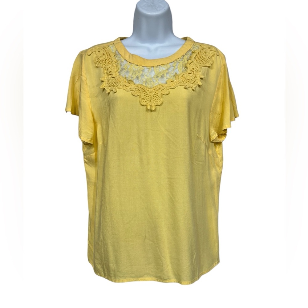 Millenium Yellow Lace Detail Blouse